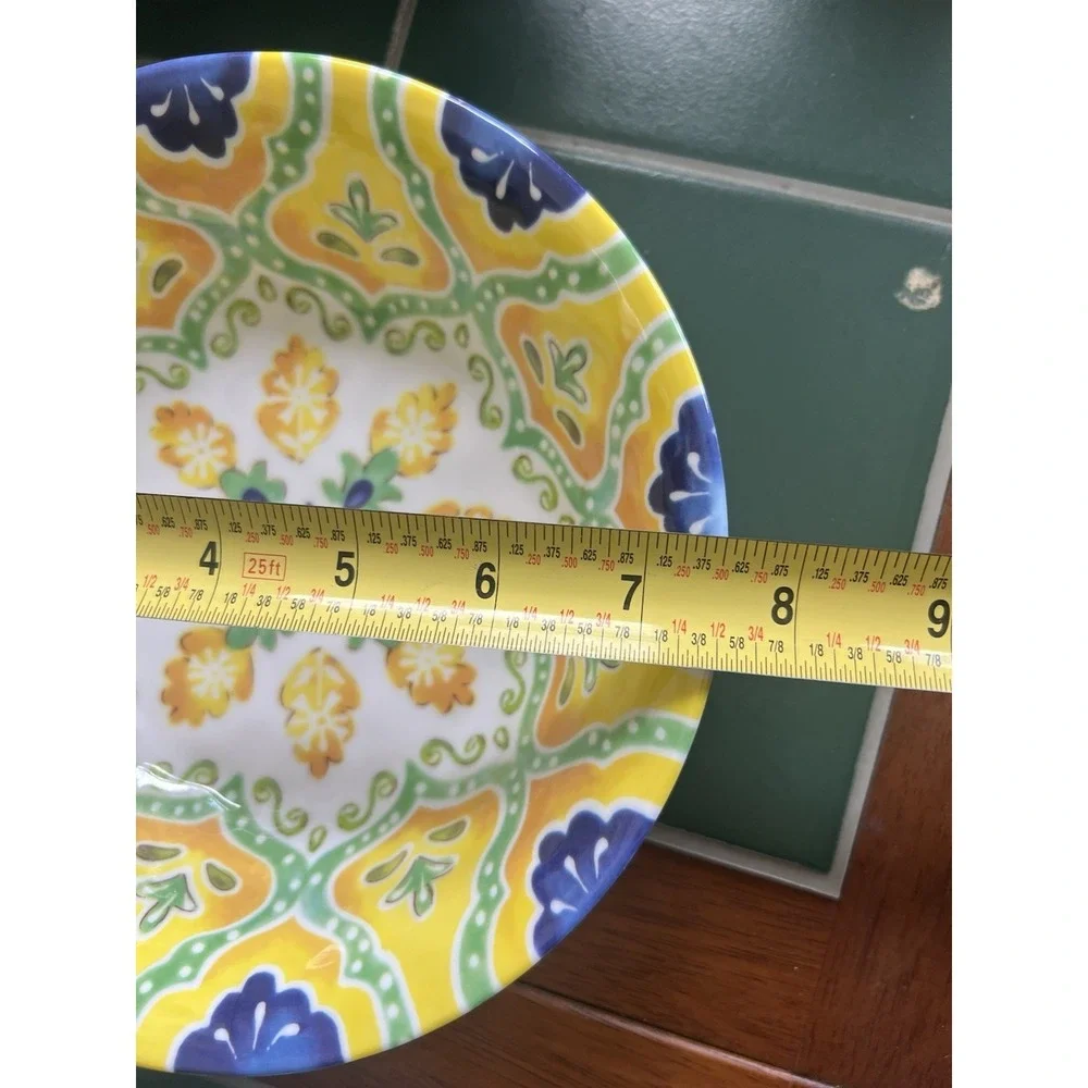 Set 14 Assorted LAURIE GATES MOROCCAN BOHO MELAMINE 8 Salad Plates & 6 Bowls